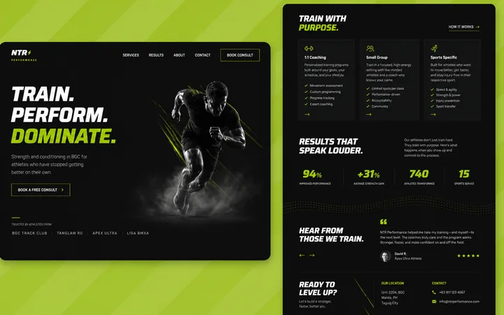 The Nitro Performance concept site