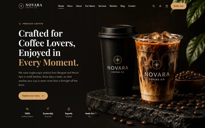 The Novara Coffee Co. concept site